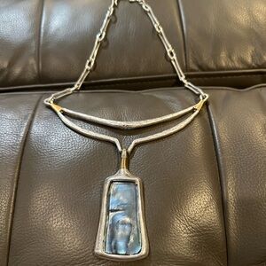 Artisan Silver and Blue Necklace